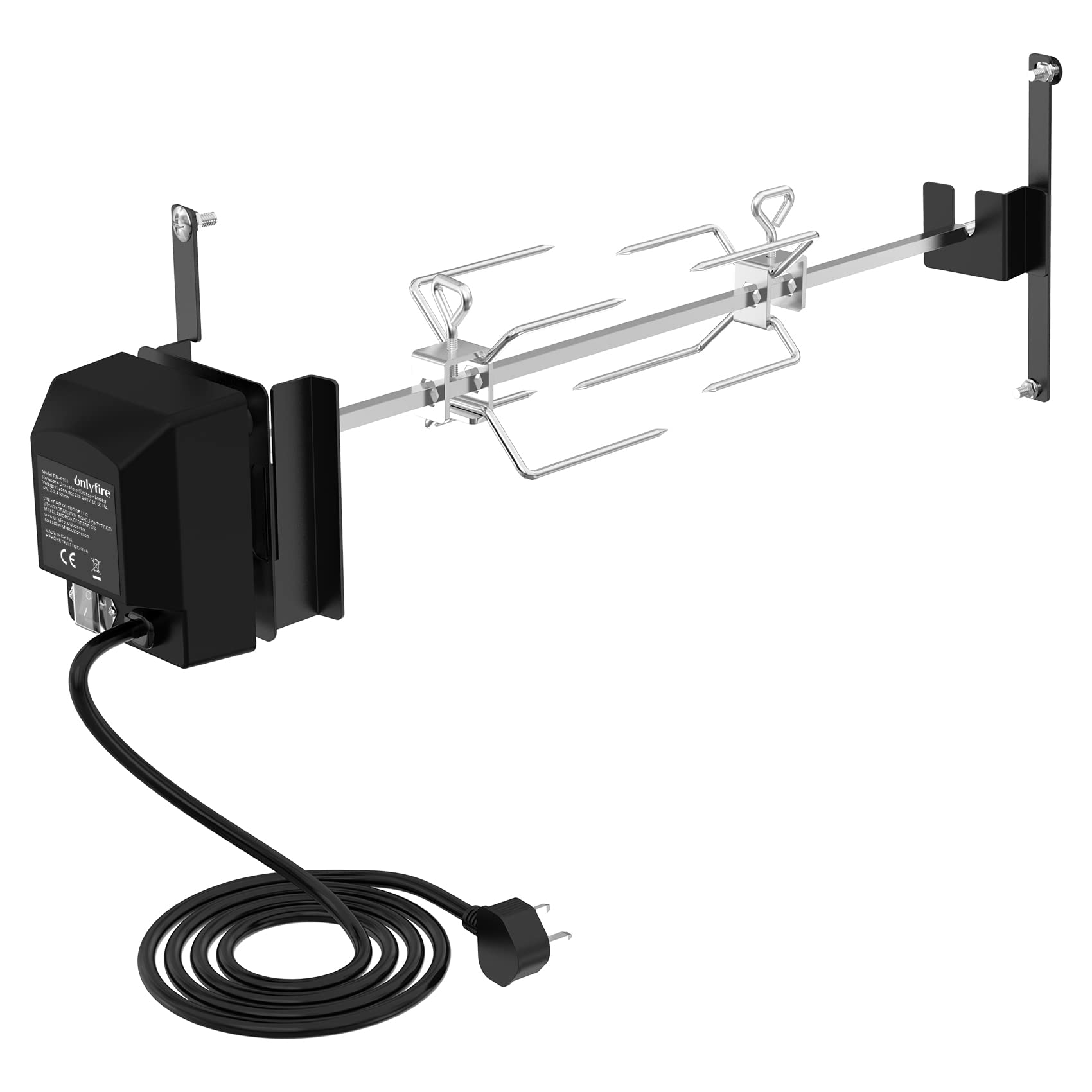 onlyfire BRK-6099 Grill Rotisserie Kit BBQ Spit Roaster with Electric Motor for Weber WSM 22" Cooker