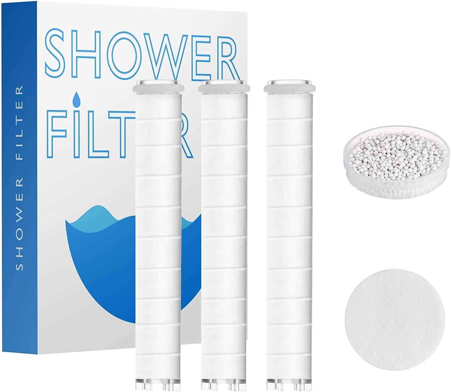 Elegear Shower Head Filter 3 PP Cotton Filters 1 Pack of Calcium