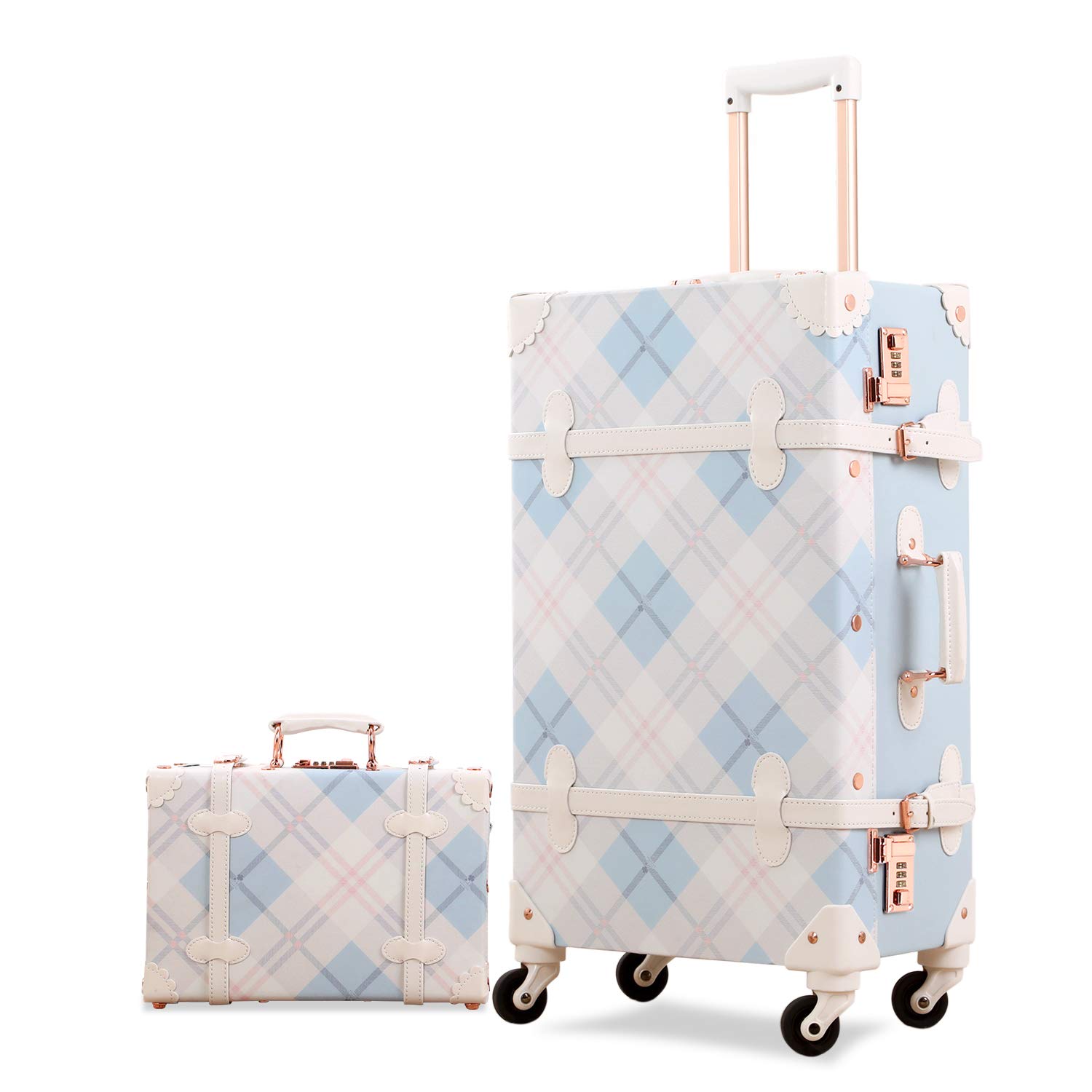 plaid luggage sets