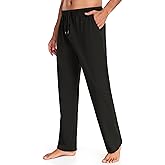 COOFANDY Men Cotton Yoga Pants Casual Sweatpants Jogger Open Bottom Lounge Pants with Pockets