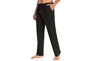 COOFANDY Men Cotton Yoga Pants Casual Sweatpants Jogger Open Bottom Lounge Pants with Pockets