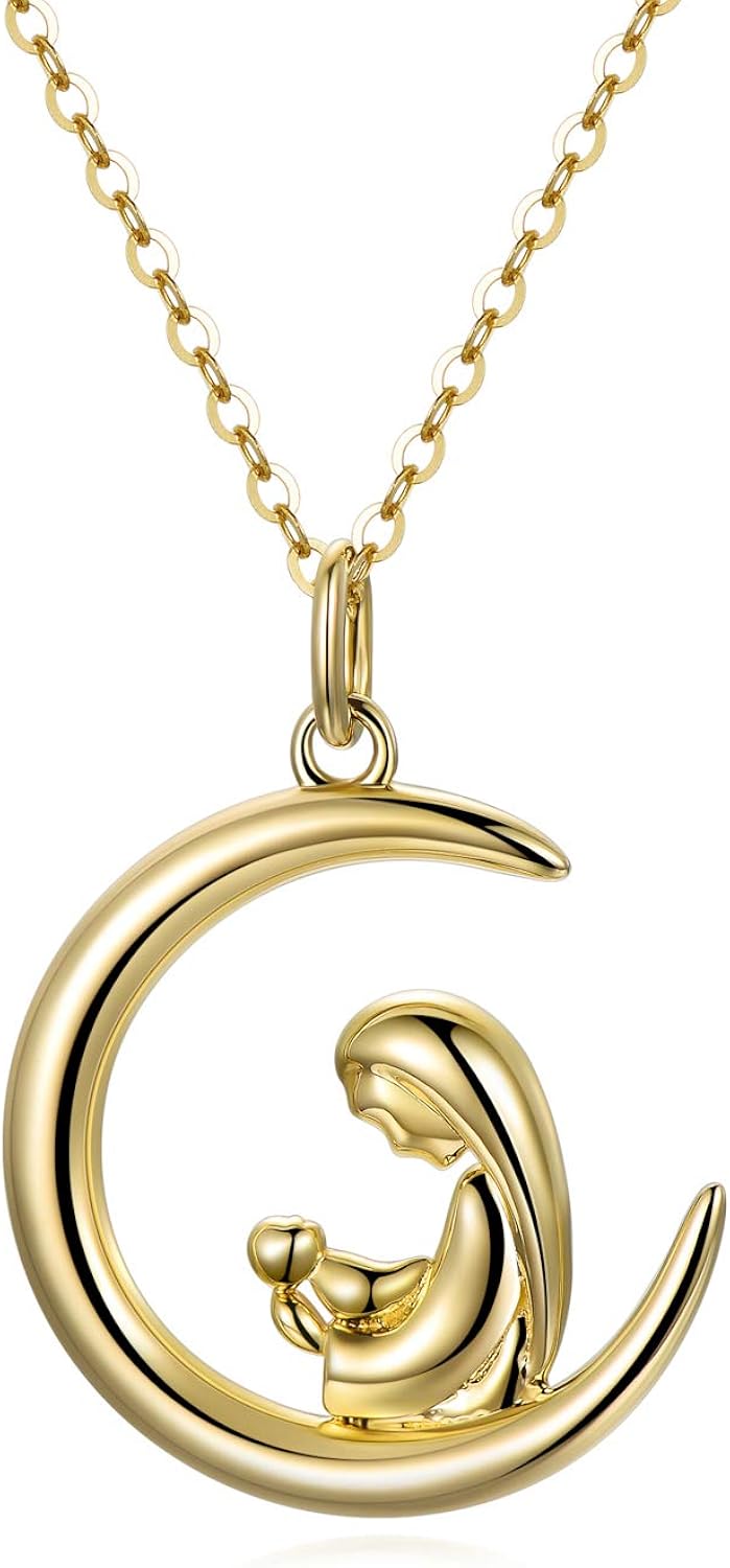 14k gold mom necklace