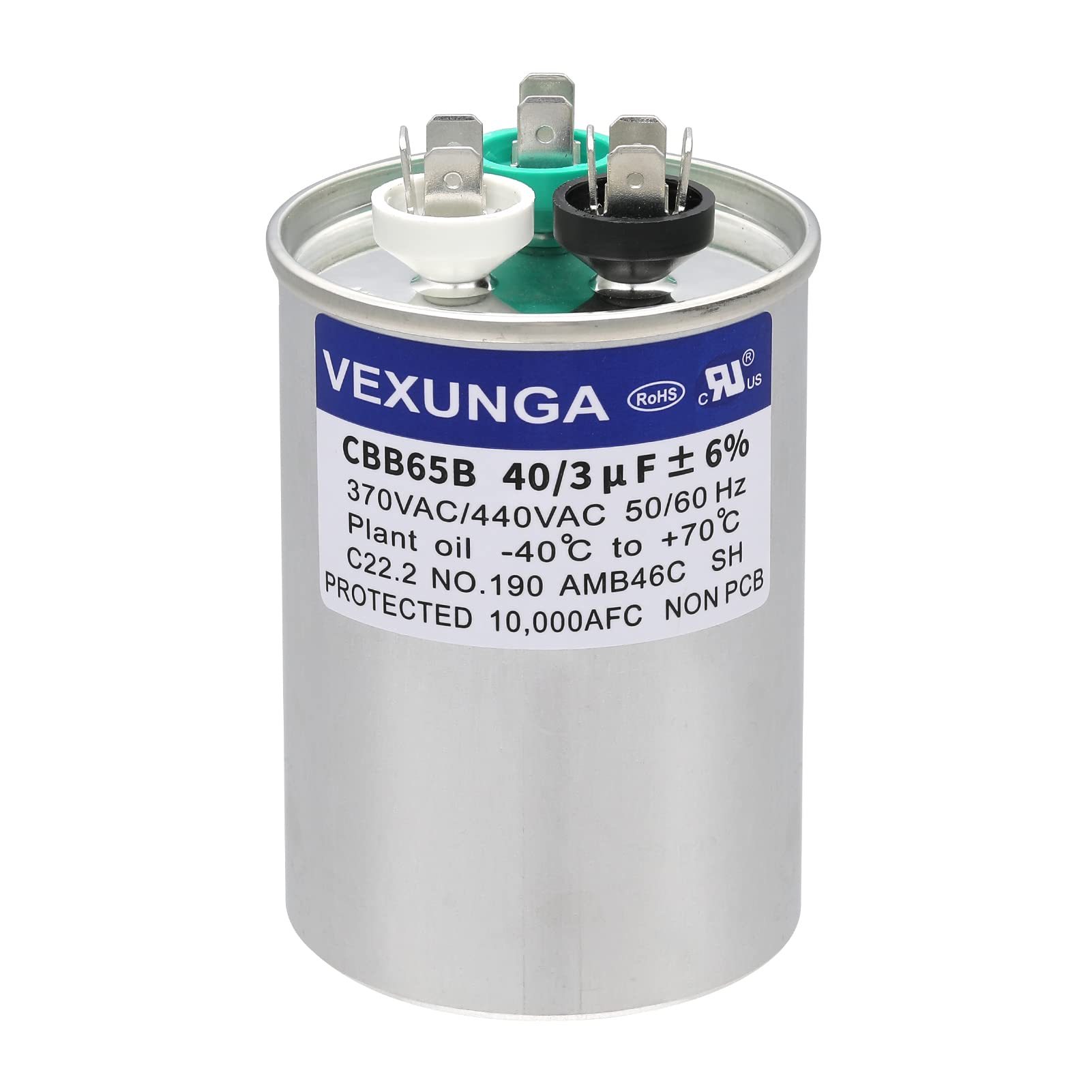 VEXUNGA 40/3 uF 40+3 MFD 370VAC or 440VAC Dual Run