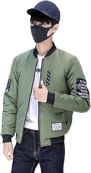 Amazon Piite フライトジャケット メンズ ファッション 秋冬 中綿コート 厚手 綿服 ブルゾン カジュアル ショート丈 ジャケット ジャンパー ペアルック 英字 ミリタリージャケット 韓国風 コート ジャケット 通販