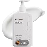 BASED Body Lotion with Ceramides - Santal Scent Men's Hydrating Moisturizer - Fast Absorbing Non Greasy Formula - Softens Dry Skin - Formulated &amp; Filled in USA (13.5 Fl Oz, Pack of 1)