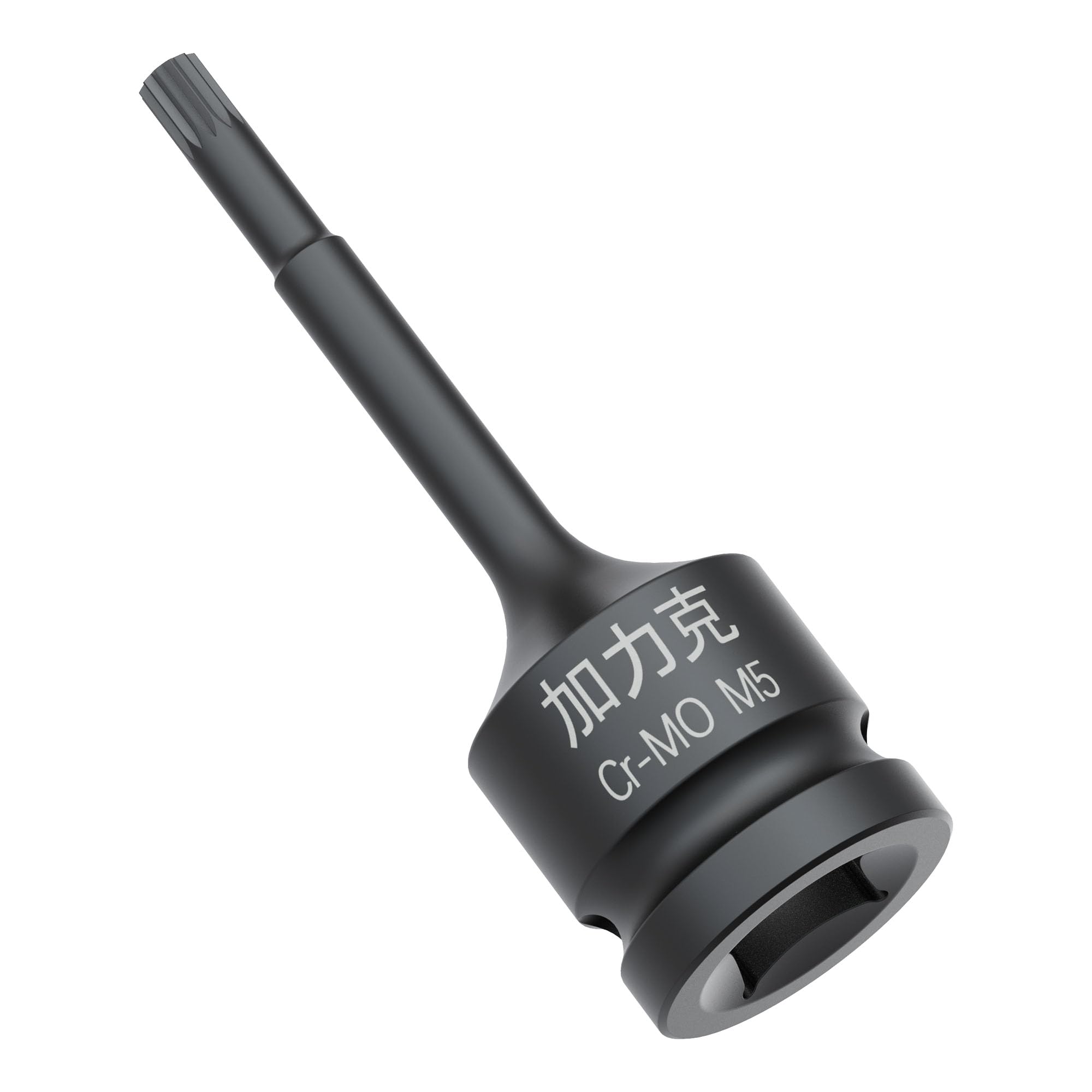 FOCMKEAS 1/2-Inch Drive x M5(5mm） Impact XZN Triple Square Spline Bit Socket, Metric Lengthen Screwdriver Socket Adapter, 3-Inch Length, CR-MO Steel, One-Piece Construction, Black