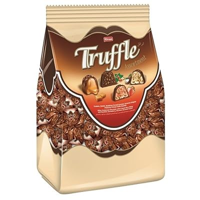 Elvan Truffle Assortment - Milky Compound Chocolate with Crisped Rice Filling and Hazelnut, Strawberry, Coconut, Caramel Cream 2 lbs 3.3oz - 1 bag