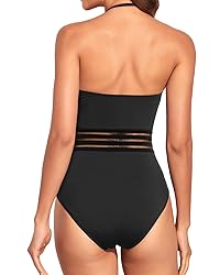 Holipick Women New Black One Piece Swimsuits Tummy