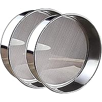 2 Pack (60/40 Mesh) Professional 6/8/9.5 Inch, Fine Mesh Sieve Flour Sifter Round Stainless Steel Baking Set