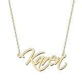 UMAGICBOX Personalized Karen Name Necklace 18K Gold