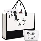 Lamyba Bridesmaid Tote Bag, Bridesmaid Gifts for Wedding Day, Bridesmaid Proposal Gifts, Black and White