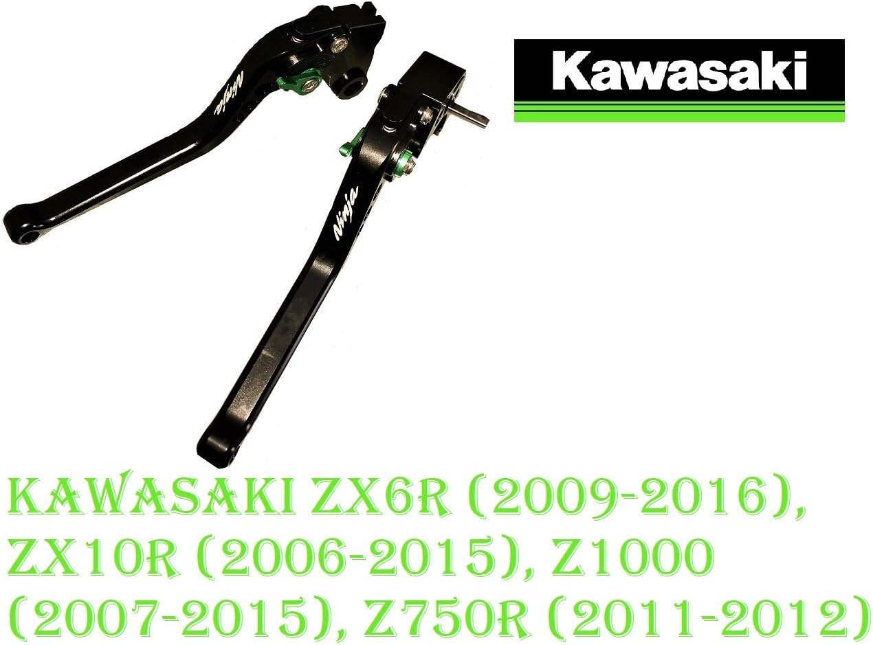 Adjustable Brake Clutch Lever largo Black for KAWASAKI ZX6R (2009-2016) ZX10R (2006-2015) Z1000 (2007-2015) Z750R (2011-2012)