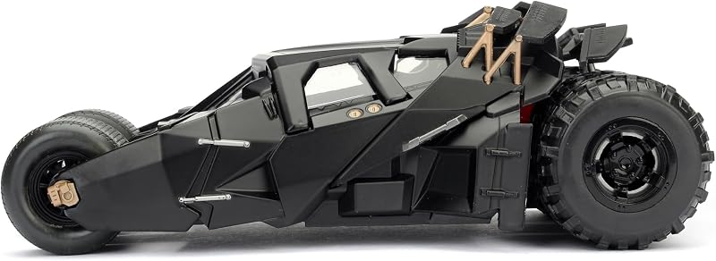 253215005 Batman The Dark Knight Batmobile in Scala 1:24 con Personaggio di Batman in Die Cast, Nero, One Size