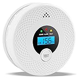 1 Pack Smoke and Carbon Monoxide Detector with LCD