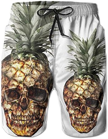 Punk Pineapple Skull Men Summer Beach Boardshorts