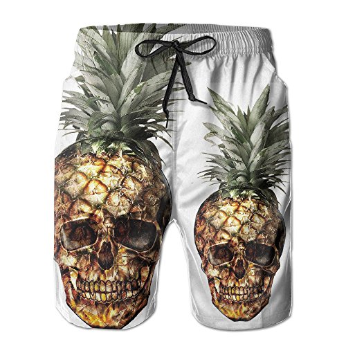 Punk Pineapple Skull Men Summer Beach Boardshorts