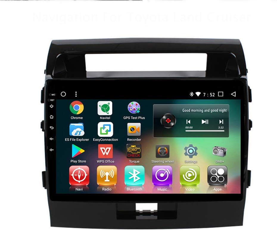Android 8.1 IPS Car Radio GPS Player Navi for Toyota Land Cruiser 200 LC200 2007-2015 Octa Core Head Unit with Bluetooth WiFi 4G Stereo Navigation (4+64G for Land Cruiser 200)