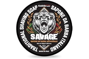 The Goodfellas' Smile, SAVAGE (Bergamot & Lemon), Luxury Italian Shaving Soap, Formulated for Use with A Shaving Brush, Made in Italy