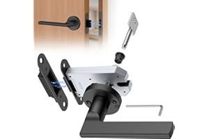 EEGOOWA Magnetic Auto-Lock Invisible Door Lock,Hidden Handle,Mini Keyhole, Single-Sided Hidden Design,Aluminum Alloy for Invisible Doors/Bookshelf Doors/Secret Rooms (1, Black)