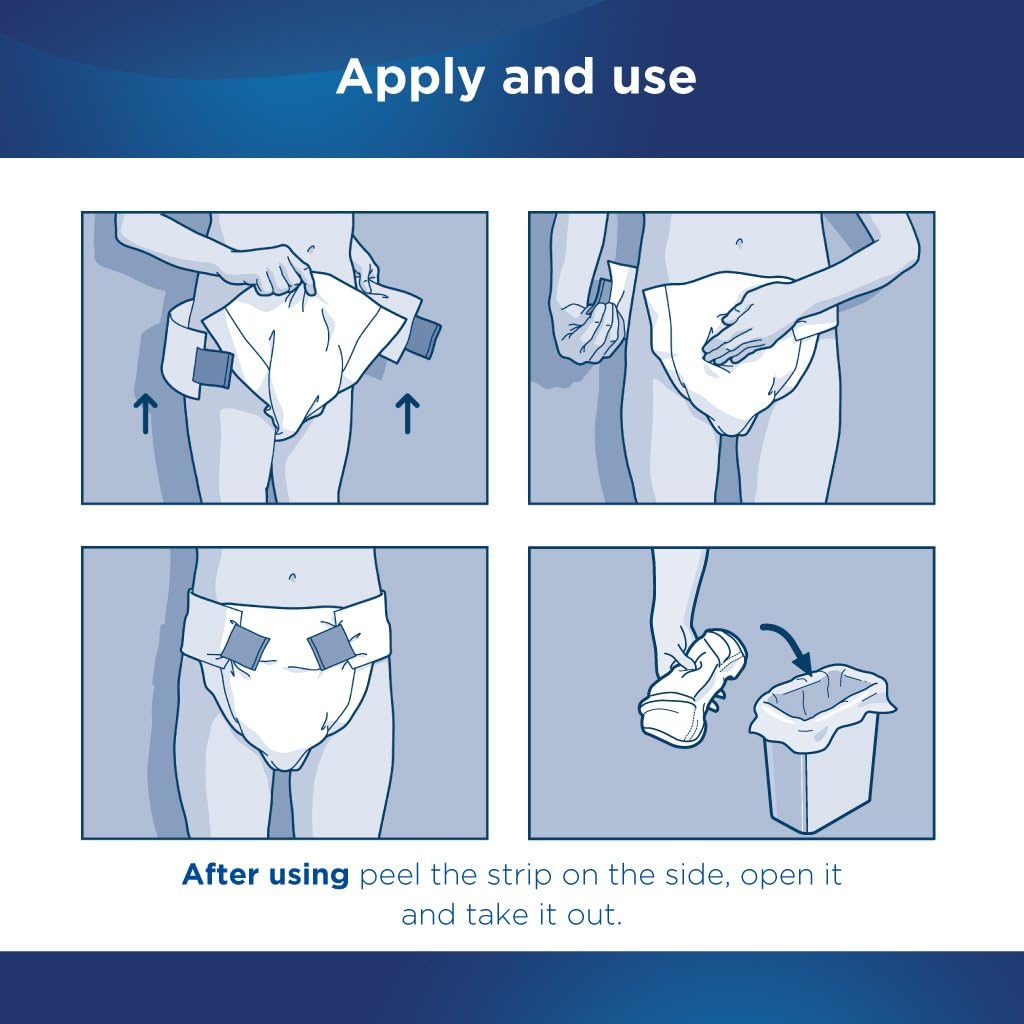 Attends Advanced Briefs with Advanced Dry-Lock Technology for Adult Incontinence Care, Medium, Unisex, 24 Count (Pack of 4): Health & Personal Care