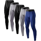 ATTIQOZI 6,5 Pack Men’s Compression Pants Leggings Athletic Workout Baselayer Running Tights