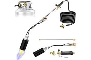 EPTCHN Heavy Duty Propane Weed Torch with Self-Ignition, 1,800,000 BTU High Heat Output, 37.5-Inch Wand & 11.5ft Hose – Adjustable Flame for Weeding, Snow Melting, Roofing, Campfires