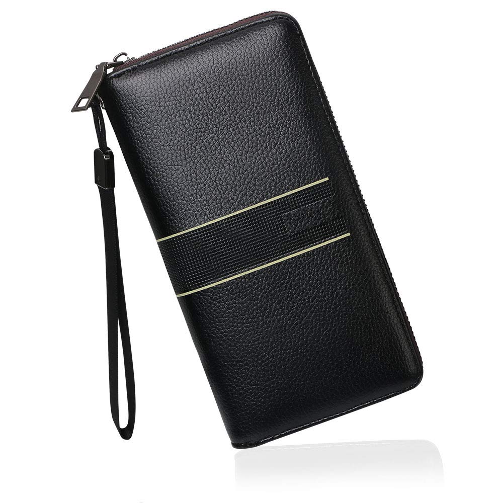 Portefeuille Femme, Porte- Feuille Exquis Pendentif En PU Cuir, 6 Emplacements Pour Cartes Y Compris 1 Fenêtre D'identification 1 Section De Facture Et 1 Poche à Fermeture éclair, Bleu, Exquis