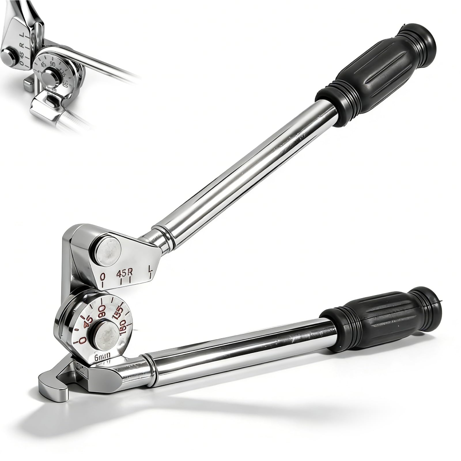 Nimomo Manual Tube Bender, 180 Degree Pipe Bender Tubing Bender, 1/4" (6mm) Tube Bender Tool Manual Tubing Bending Tools with Clear Scale for Copper, Brass, Aluminum, Thin Stainless Steel Pipes