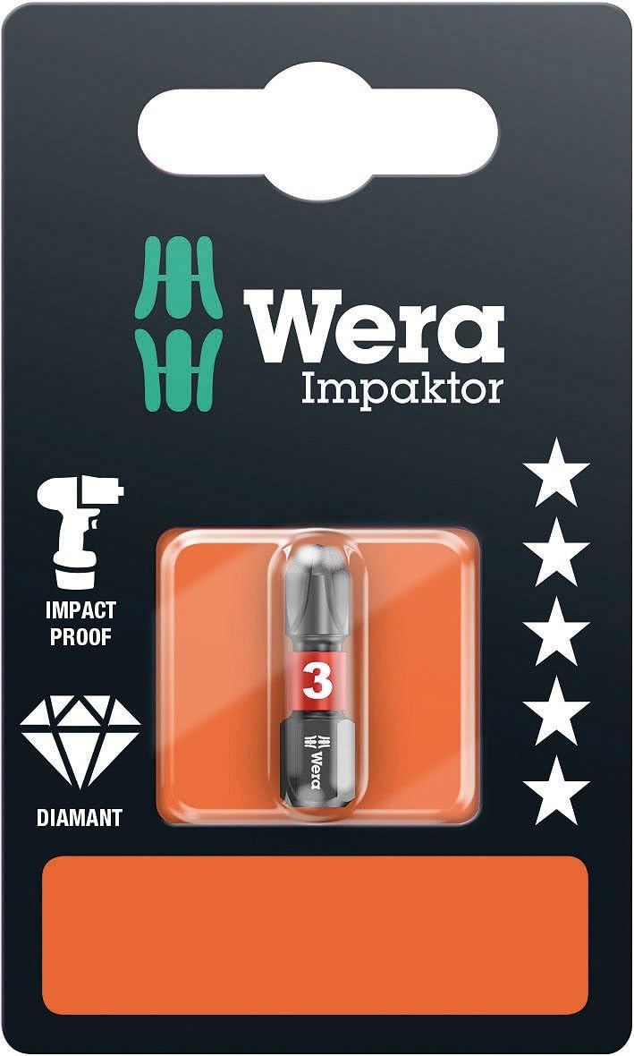 Wera 851/1 IMP DC SB Impaktor TriTorsion Long Service Life Phillips Bit, PH 3 x 25 mm, 05073917001, Multi-colour, PH3 - Image 3