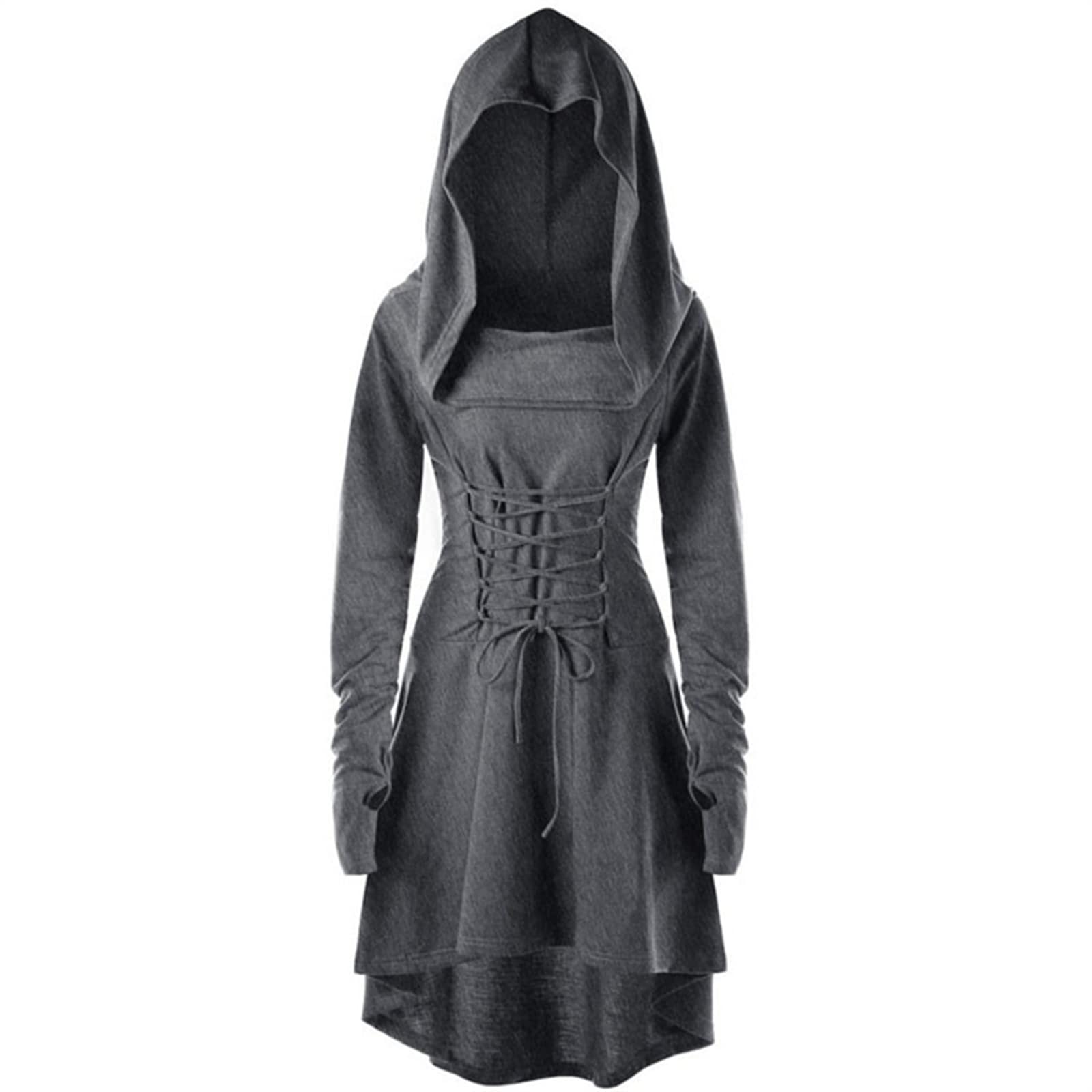 FSUJWOA Womens Halloween Costumes Renaissance Dress Women’s Pullover Medieval Costume Halloween Costumes For Women (XL, Grey)
