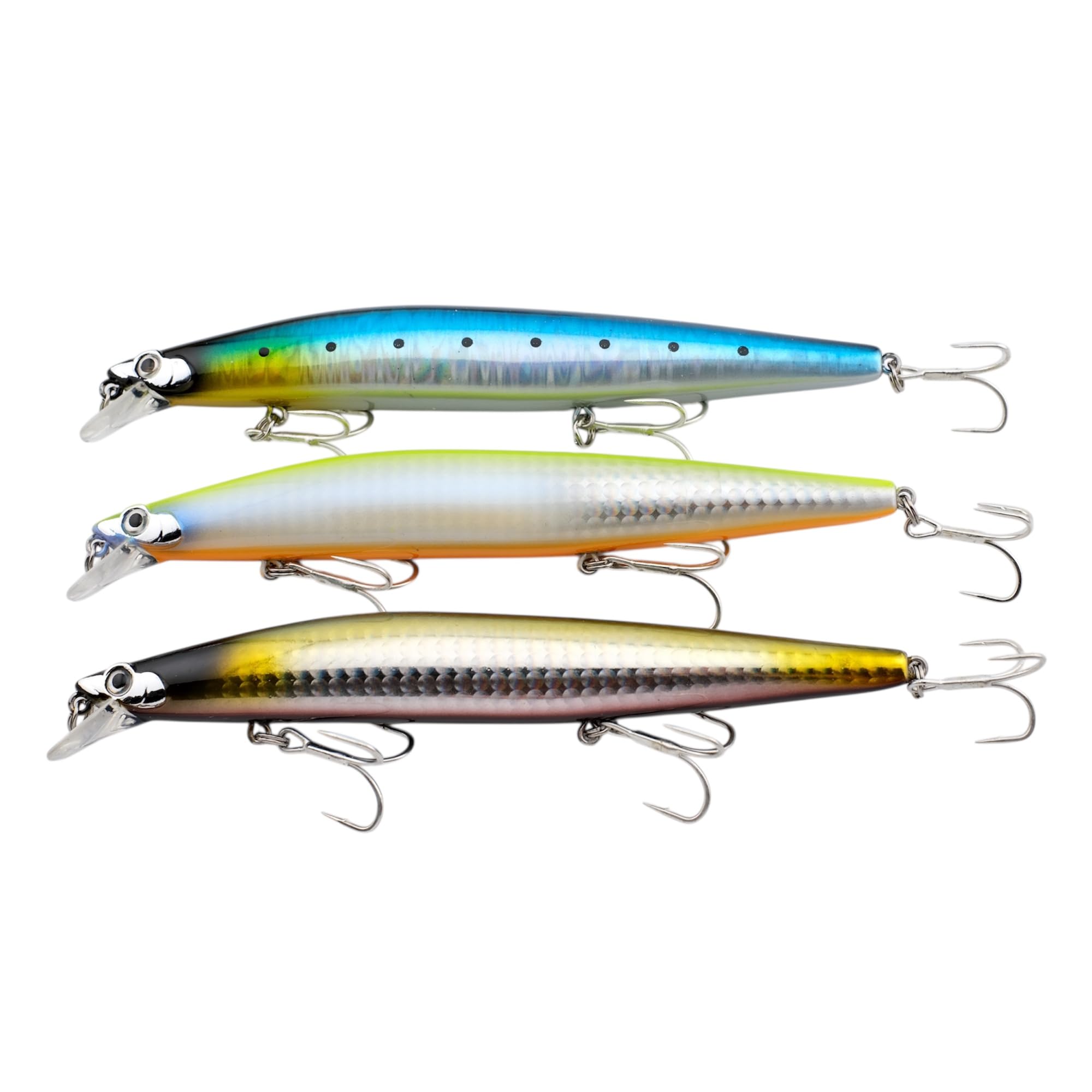 momolures Bass Lures Silent Minnow 140F 25g Silent Assassin Style sea fishing lure seabass (3 Pieces Assort #01)