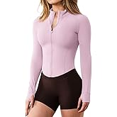 GYM RAINBOW Womens Snatched Workout Jackets Lightweight Zip Up Slim Fit Gym Track Athletic Jackets with Thumb Holes