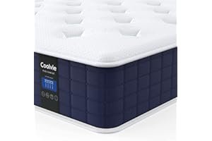 Coolvie Twin XL Mattress, 10 Inch Twin XL Size Hybrid Mattress, Individual Pocket Springs with Memory Foam, Bed in a Box, Cooler Sleep with Pressure Relief and Support