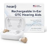 HEARO OTC Hearing Aids for Seniors, Rechargeable CIC Invisible, Pair | Nearly invisible in-ear design &ndash; amplified sound clarity, all-day rechargeable battery &ndash; for mild to moderate hearing loss