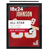 Americanflat 18x24 Kids Jersey Display Case - Black | Lockable with key, polished plexiglass front, sturdy backboard, hanging hardware, sized for kids and youth jerseys