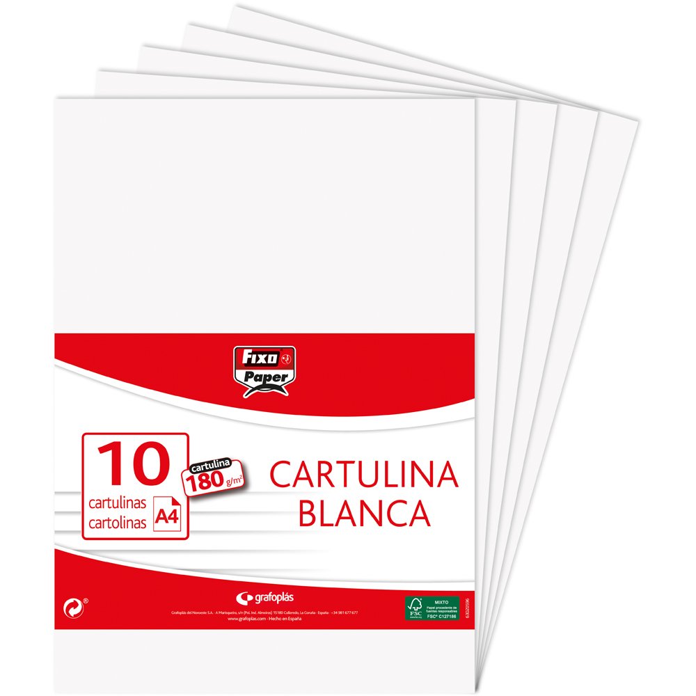 Fixo Paper 11110170 – Pack of 10 White Card A4 180 g/m²