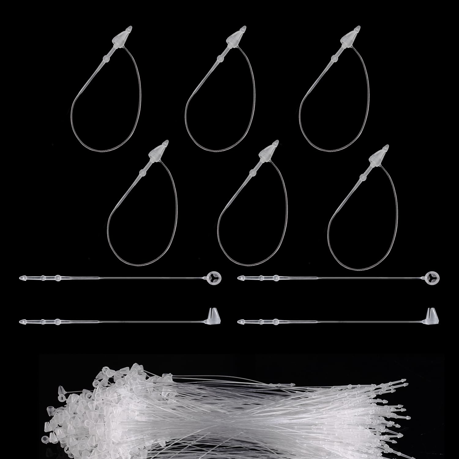 Photo 1 of 1000Pcs Hang Prices Tag Fasteners, 3 Inch Snap Lock Pins Plastic Tags for Clothing Mark Shoe Bag Jewelry Security Loop Fasteners Retail Store Supplies (Clear)