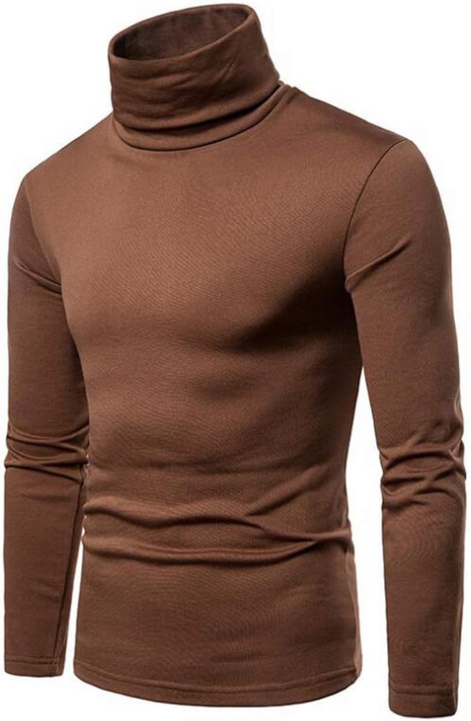 Suéter para hombre con cuello de tortuga, color sólido, estilo casual
