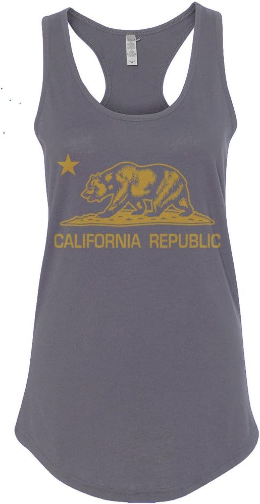 Women's California Republic Racerback Tank Top S Charcoal