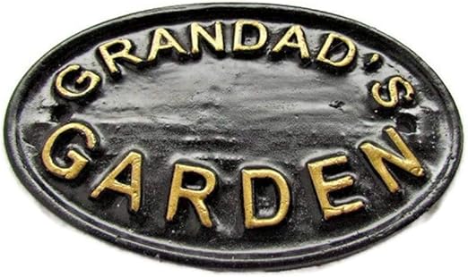 Jardin Del Abuelo Casa O Jardin Placa De Pared En Negro Con Oro