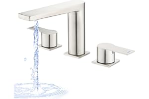 LUOGULIANG 2 Handle Deck Mount Tub Faucet, Roman Bathtub Faucet Set, 3 Hole Widespread Bathtub Faucet High Flow, Brushed Nick