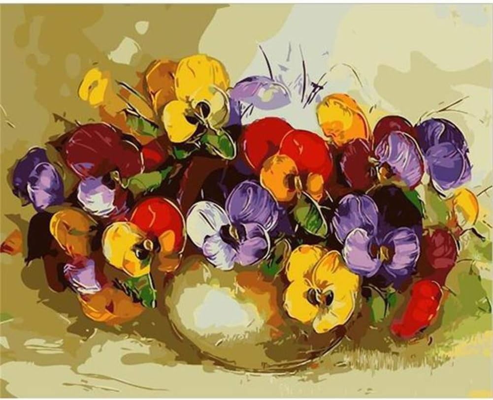 DIY Malen nach Zahlen Erwachsene Kit Farbenfrohe Blumen