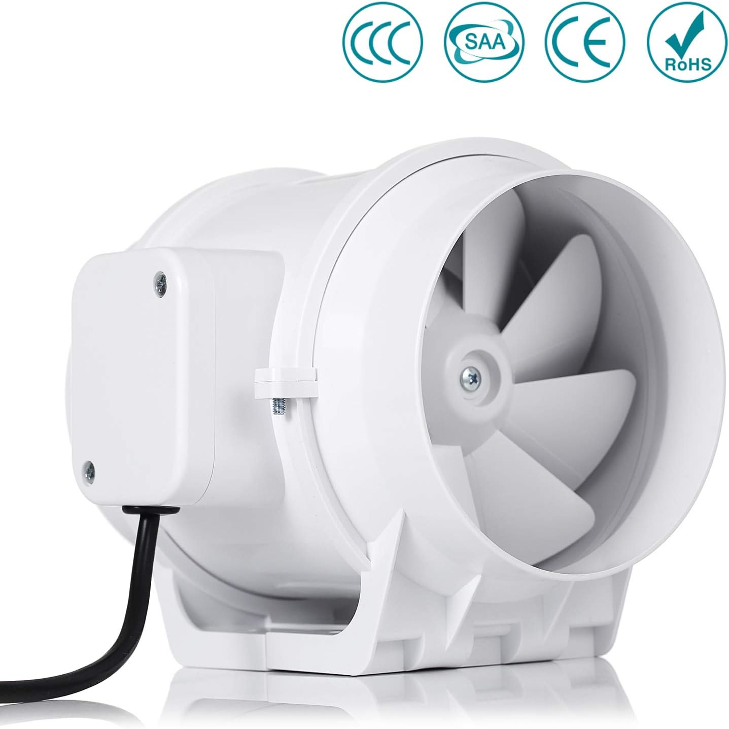 Amazon Com Hg Power 5 Inch Inline Duct Fan Booster Fan Plastic