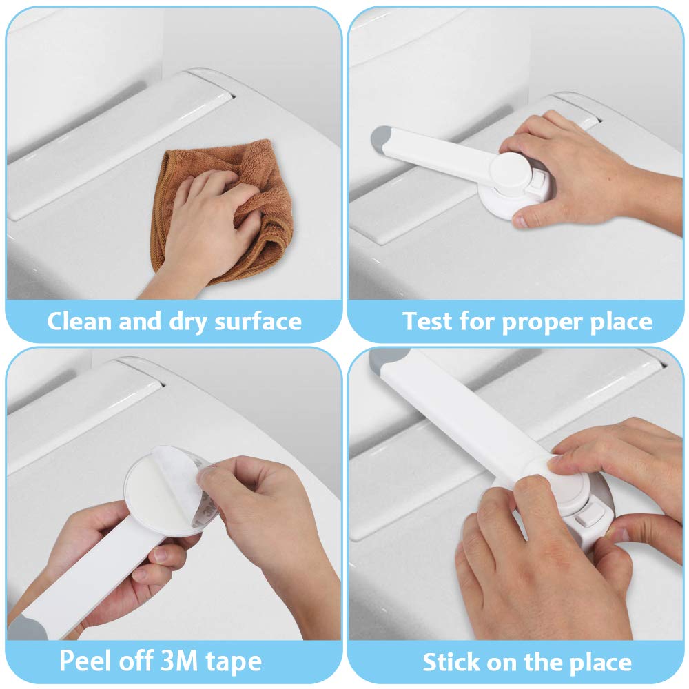 Toilet Seat Lock Child Safety, Toilet Bowl Locks Prevent Opening Toilet Cover, Universal Fit for Standard Flush Toilet, Easy to Install Petproof Toilet Lock, 2 Pack : Baby