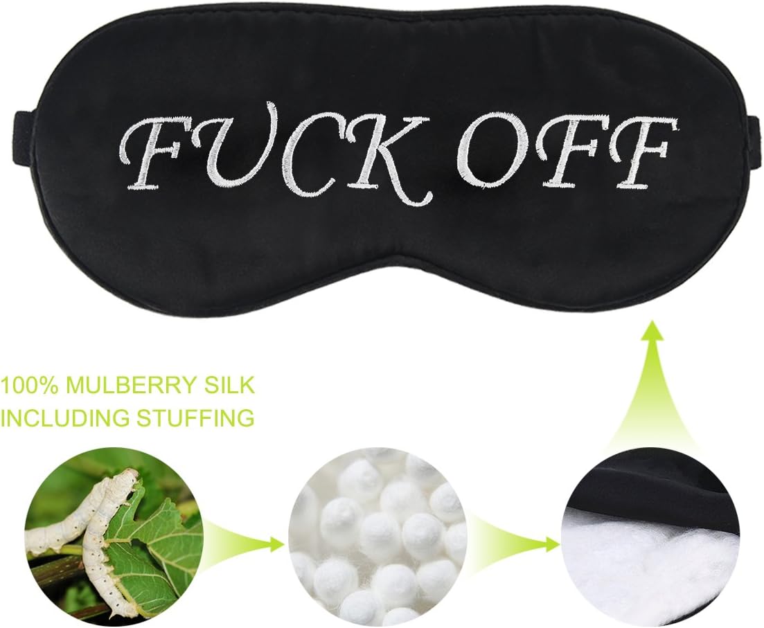 Fitglam Natural Silk Sleep Mask, Best Sleeping Mask Eye Mask Eye Cover for Travel, Nap, Meditation, Blindfold with Adjustable Strap for Men, Women : Beauty