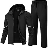 Rdruko Men's Fleece Track Sweat Suit 2 Piece Set Hooded Winter Warm Up Jogging Tracksuit Sweatsuit Sets