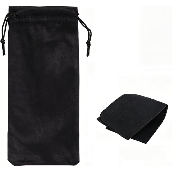 Sunglasses Pouch Microfiber Bag Soft Cleaning Case (Black  display picture 2