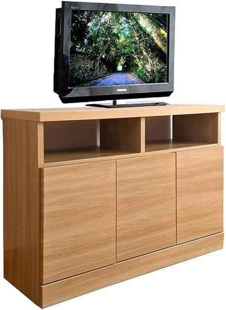 Amazon タンスのゲン 日本製 完成品 テレビ台 幅90 国産 テレビボード Tv台 寝室 ハイタイプ 扉3枚 Aタイプ ナチュラル N1 ローボード テレビ台 オンライン通販