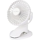 Portable Clip Fan Battery Operated,3 Speeds USB Rechargeable Mini Table Fan with Strong Airflow,360°Rotation Ultra Quiet Personal Desk Fan for Home Office Bedroom Dorm Stroller Camping(White)