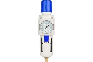 BLCH 3/8" NPT Air Dryer - Air Pressure Regulator, Air Compressor Filter AW3000-03 Semi-Auto Drain Poly Bowl Gauge 0-160 PSI 5μm Brass